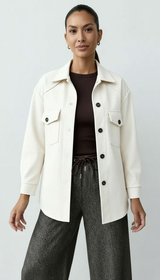 Women's Oversized Button-Down Shirt Jacket – Sutton James