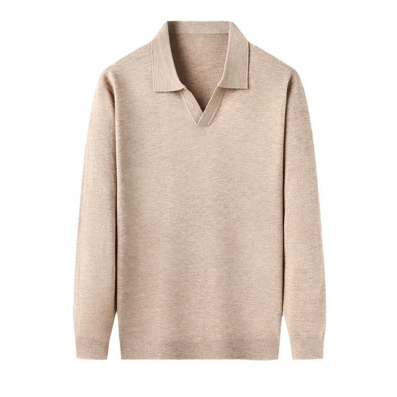 Benjamin | Men's Long Sleeve V-Neck Polo Shirt Sutton James