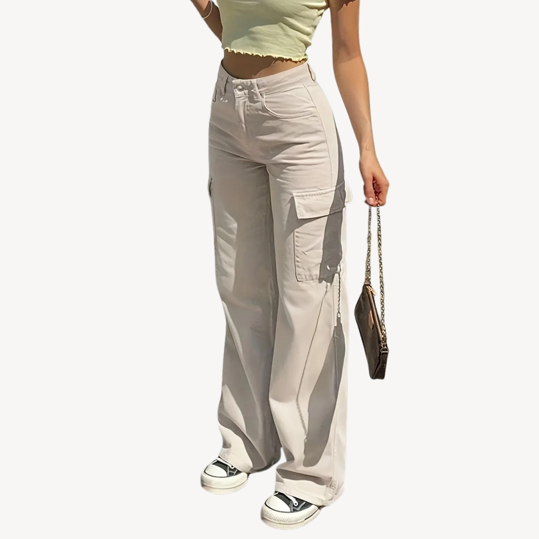 Women's High-Waisted Cargo Pants Sutton James