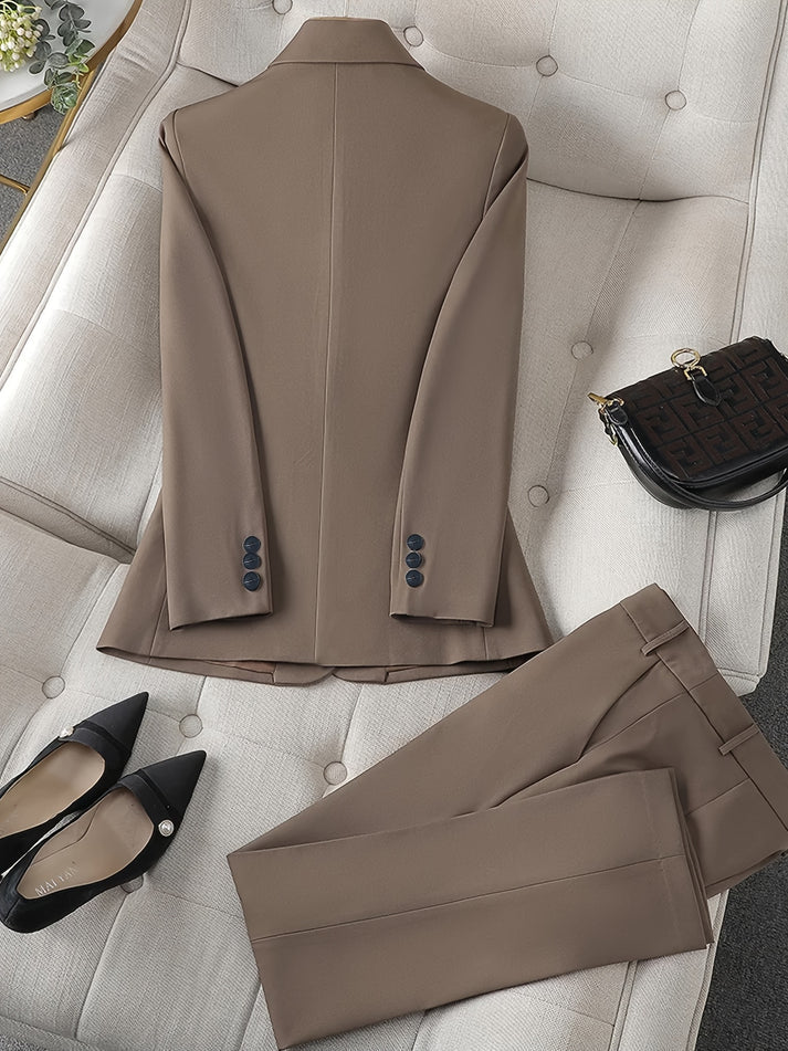 Women's Notched Lapel Blazer Set Sutton James