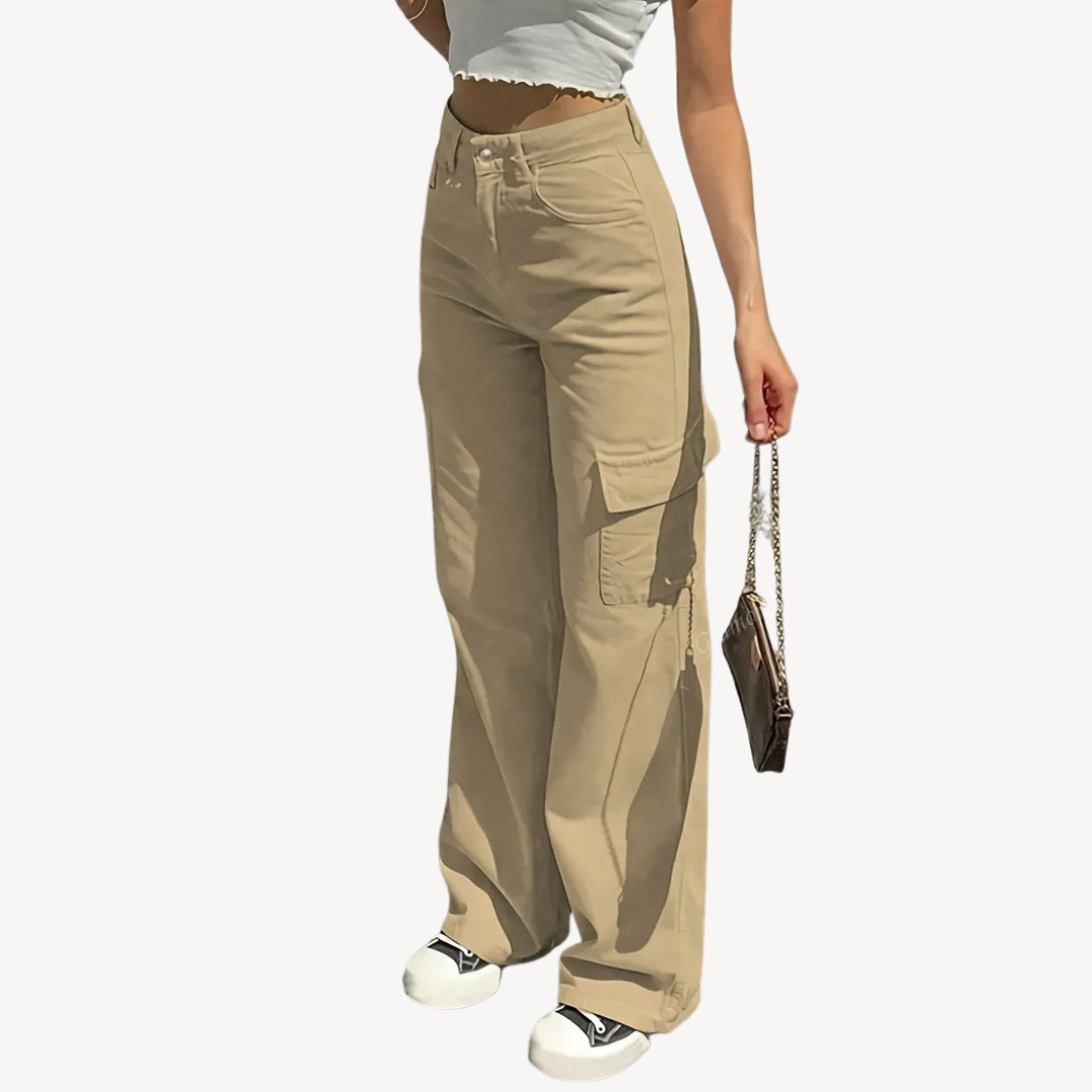 Women's High-Waisted Cargo Pants Sutton James