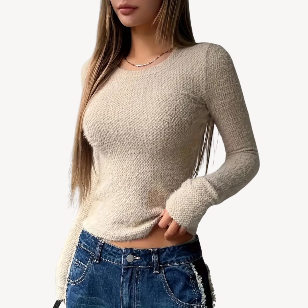 Ribbed Long Sleeve Top for Women Sutton James