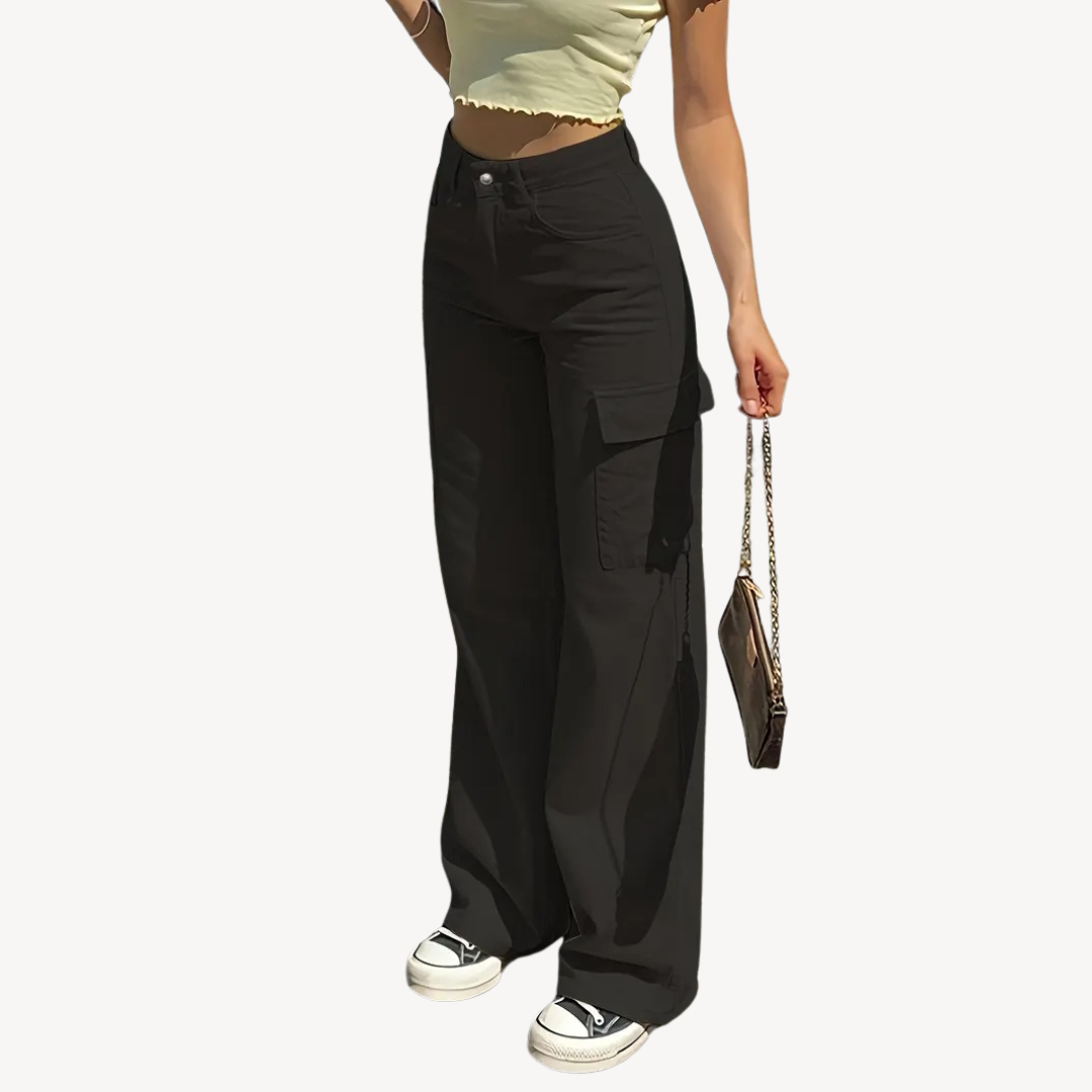 Women's High-Waisted Cargo Pants Sutton James
