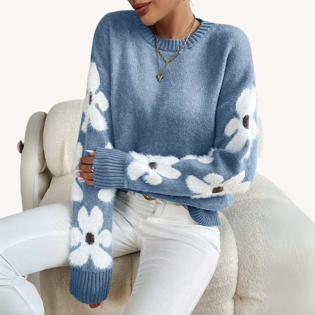Floral Sleeve Sweater for Women Sutton James