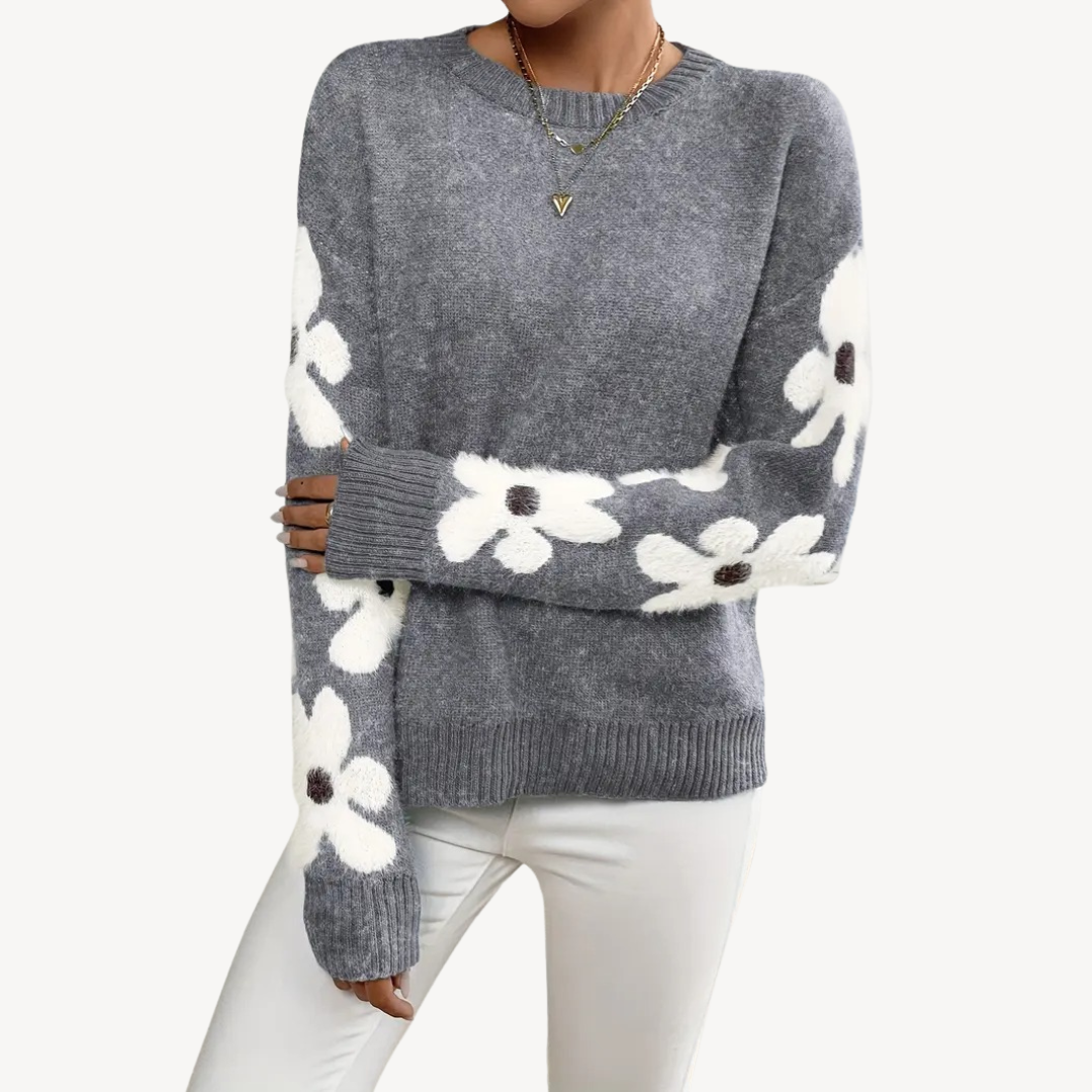 Floral Sleeve Sweater for Women Sutton James