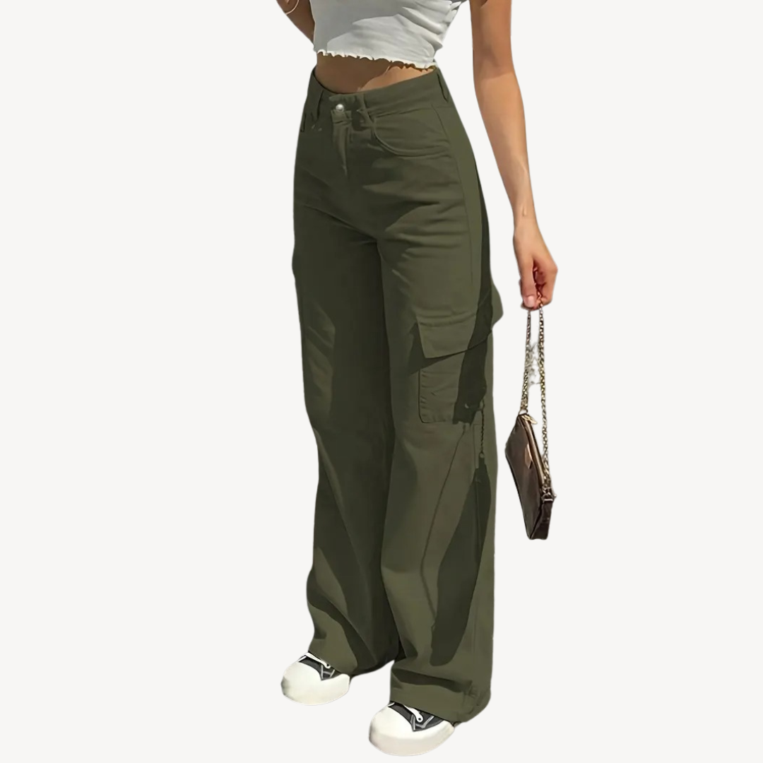 Women's High-Waisted Cargo Pants Sutton James