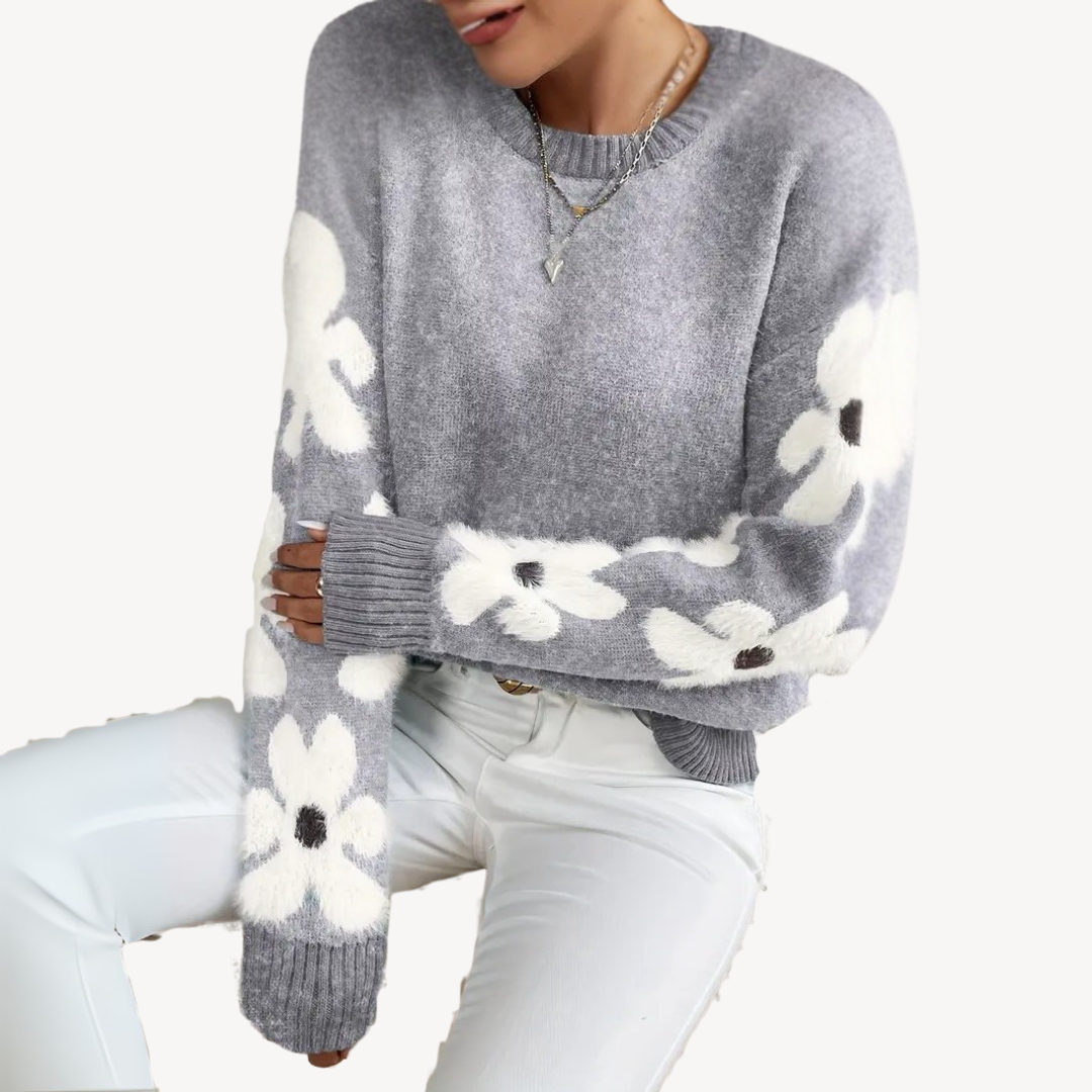Floral Sleeve Sweater for Women Sutton James
