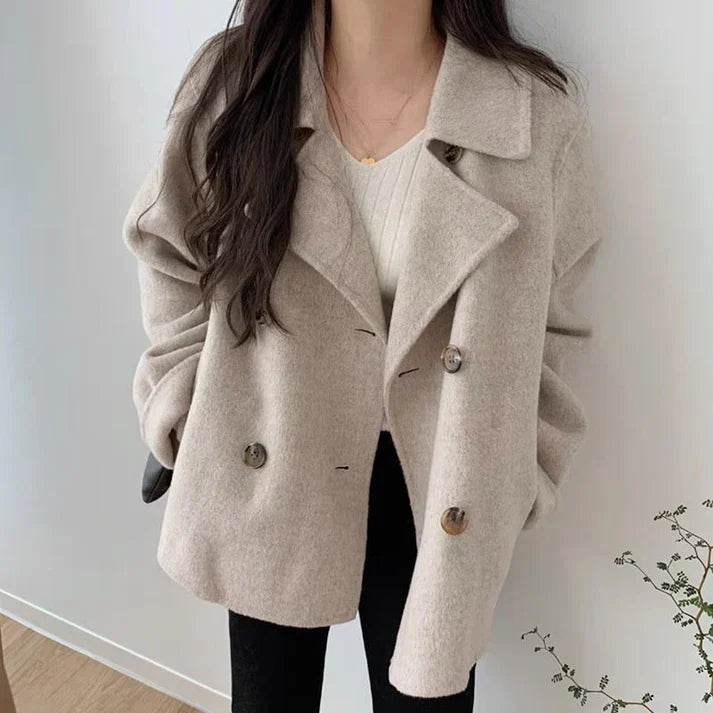 Women’s Coat – Oversized Fit – Soft Wool – Double-Breasted – Hip Length Sutton James