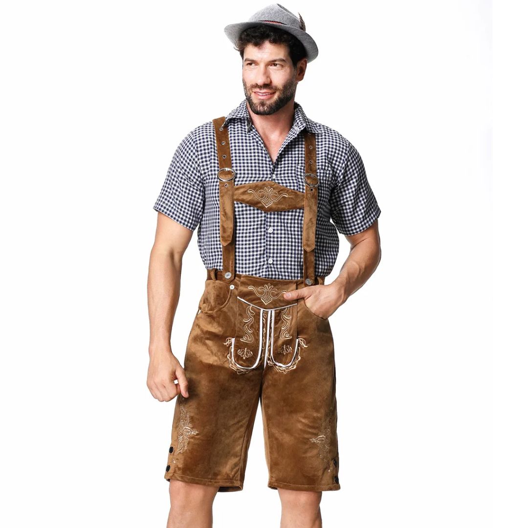 Men's Oktoberfest Leather Shorts - Oktoberfest Party Outfit Sutton James
