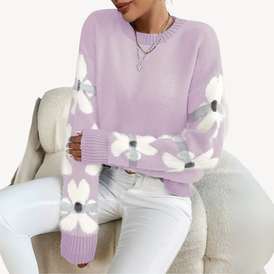 Floral Sleeve Sweater for Women Sutton James