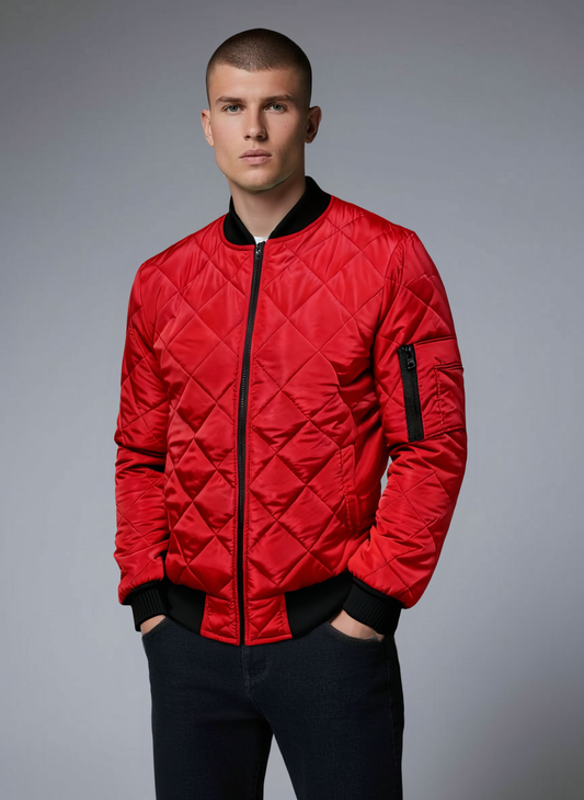 Men's Diamond Quilted bomber Jacket – Sutton James