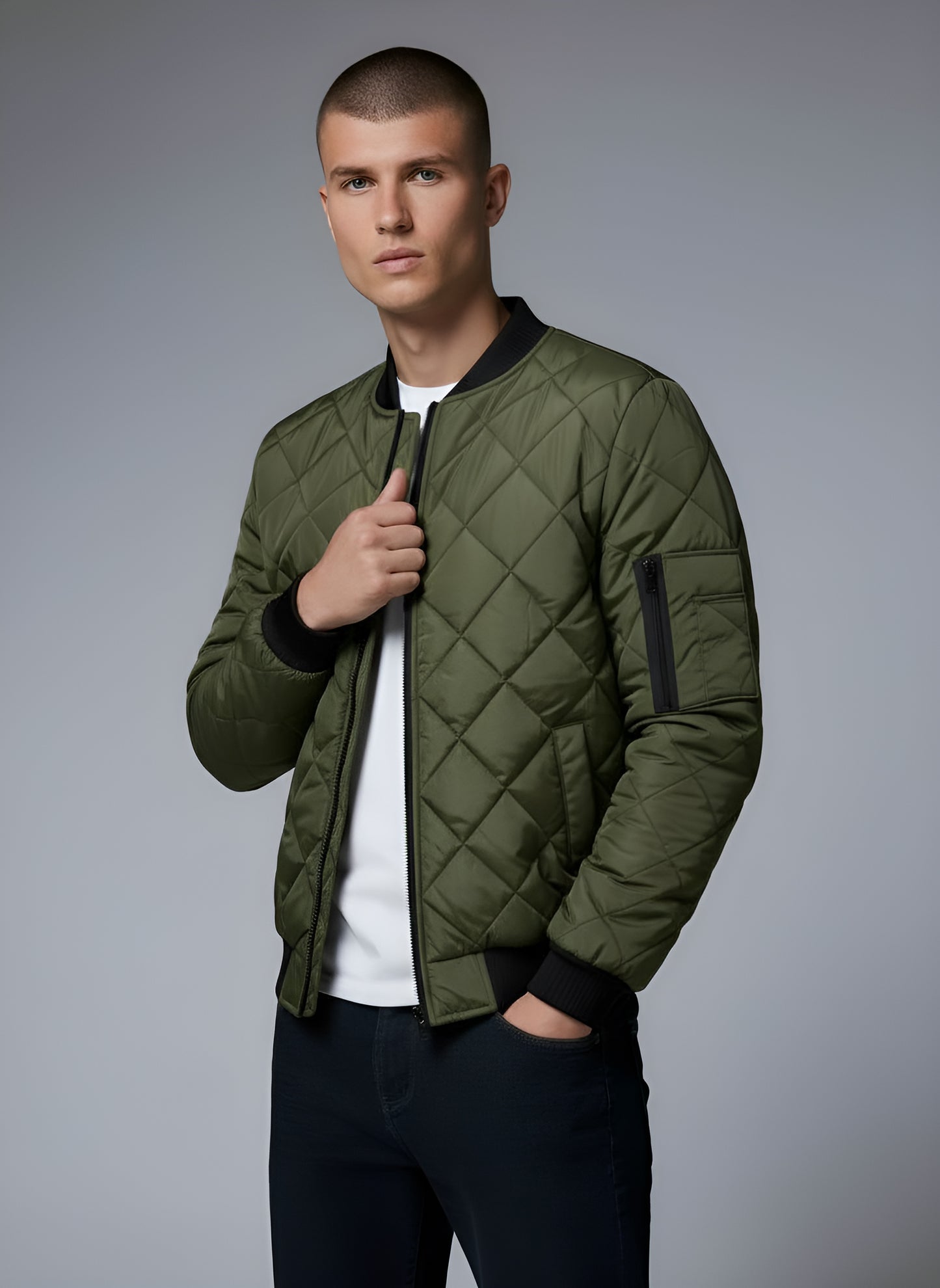 Men's Diamond Quilted bomber Jacket – Sutton James