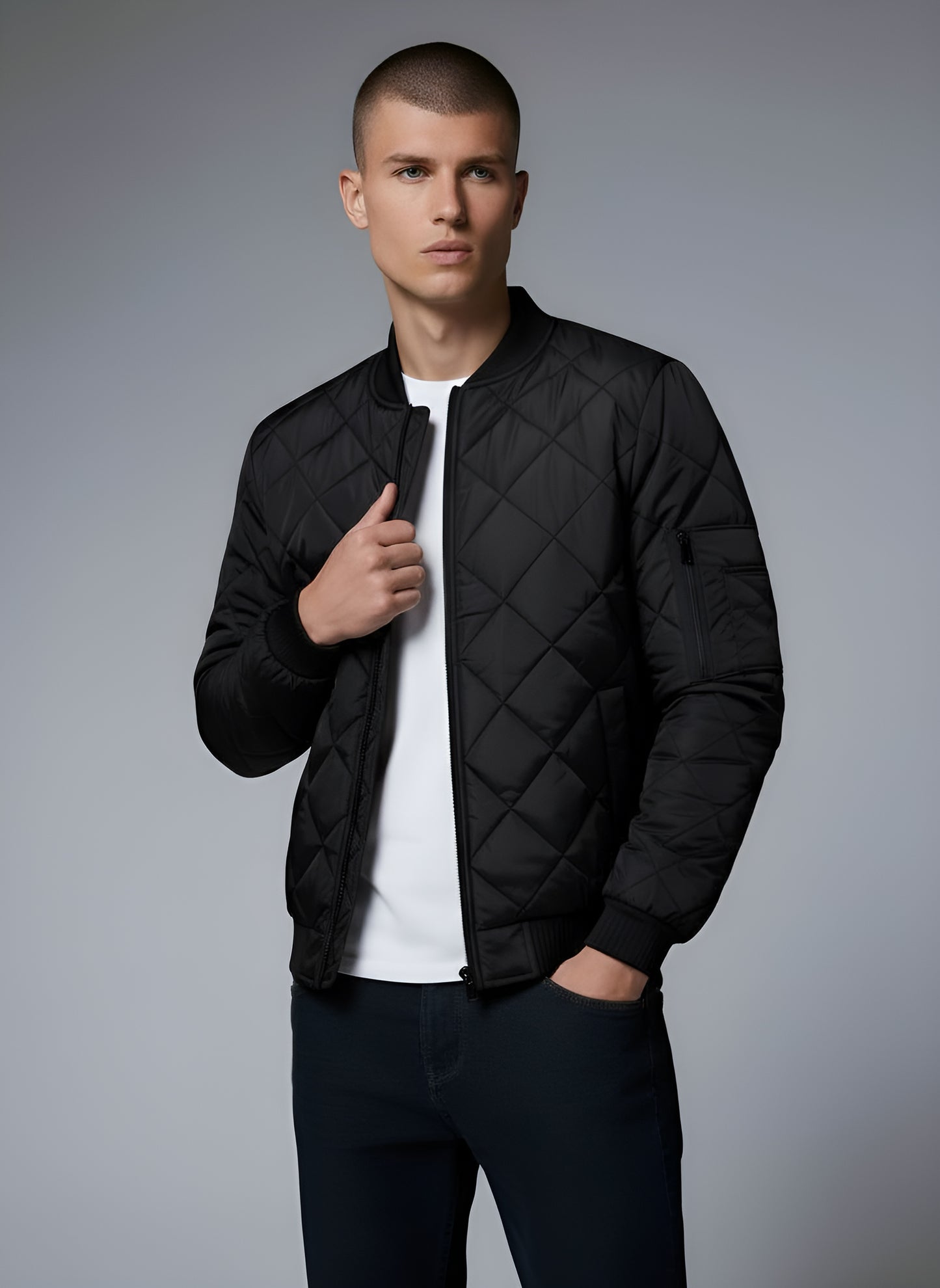 Men's Diamond Quilted bomber Jacket – Sutton James