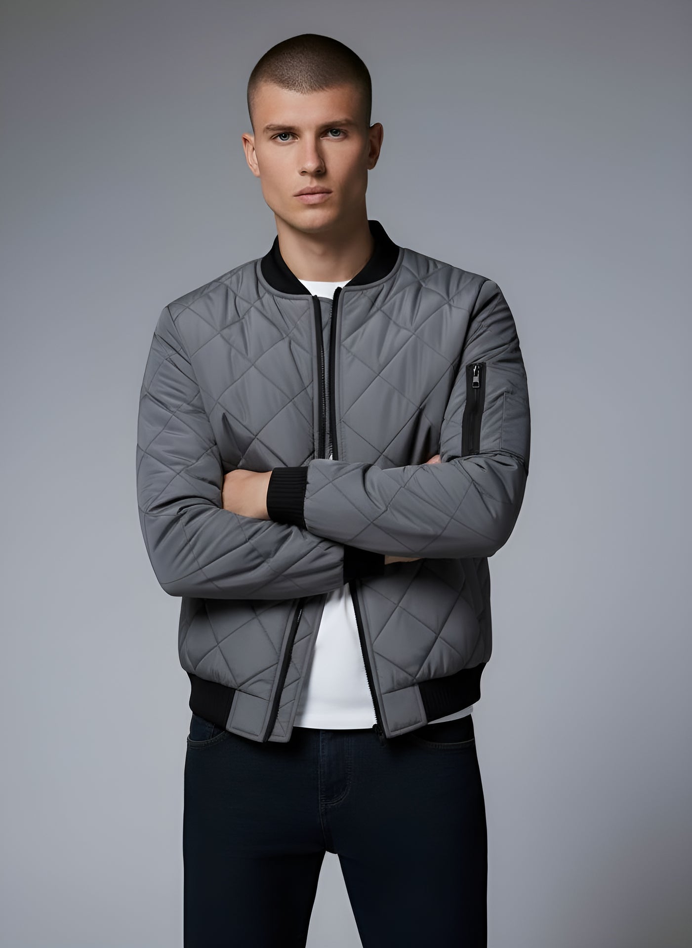 Men's Diamond Quilted bomber Jacket – Sutton James