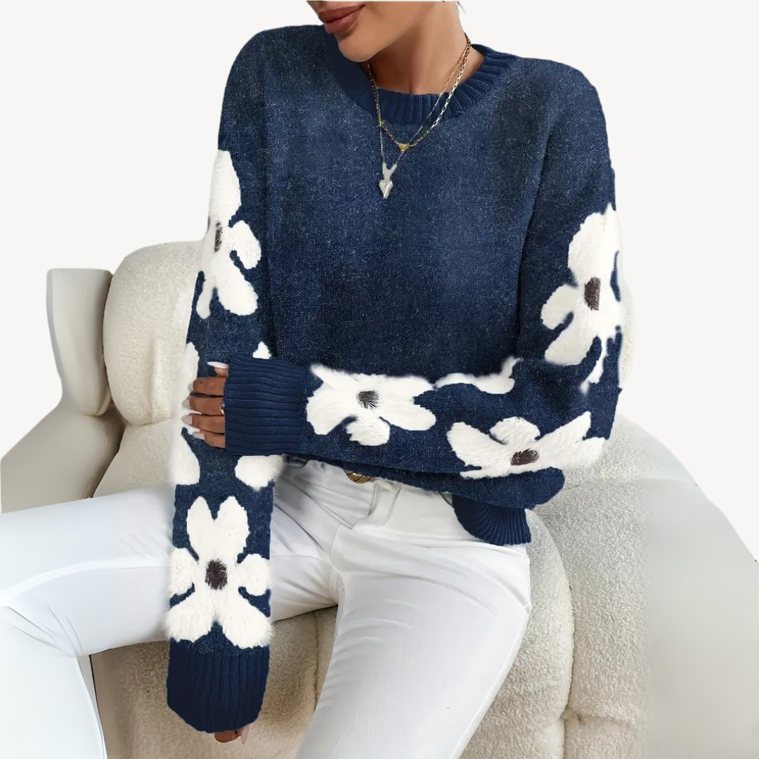 Floral Sleeve Sweater for Women Sutton James