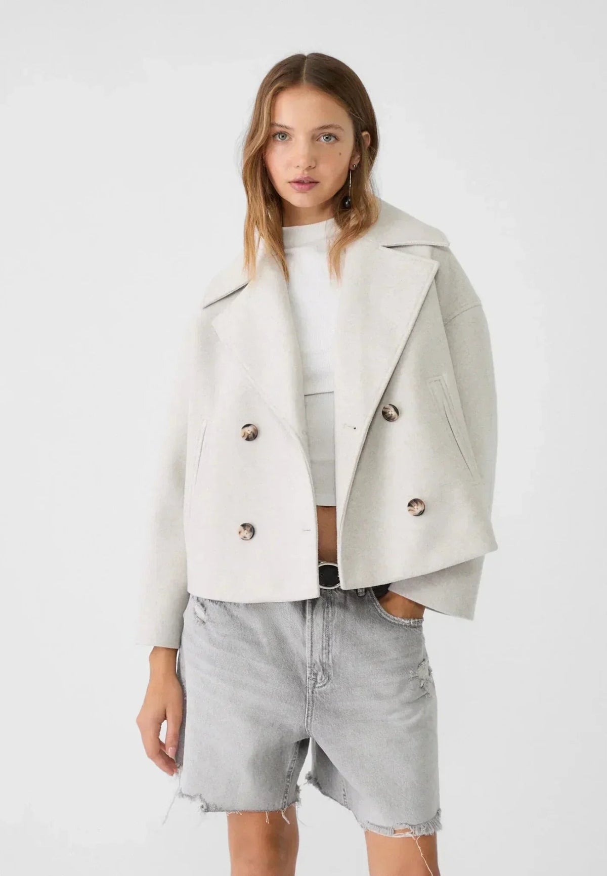 Women's Oversized Double-Breasted Short Jacket – Sutton James Sutton James