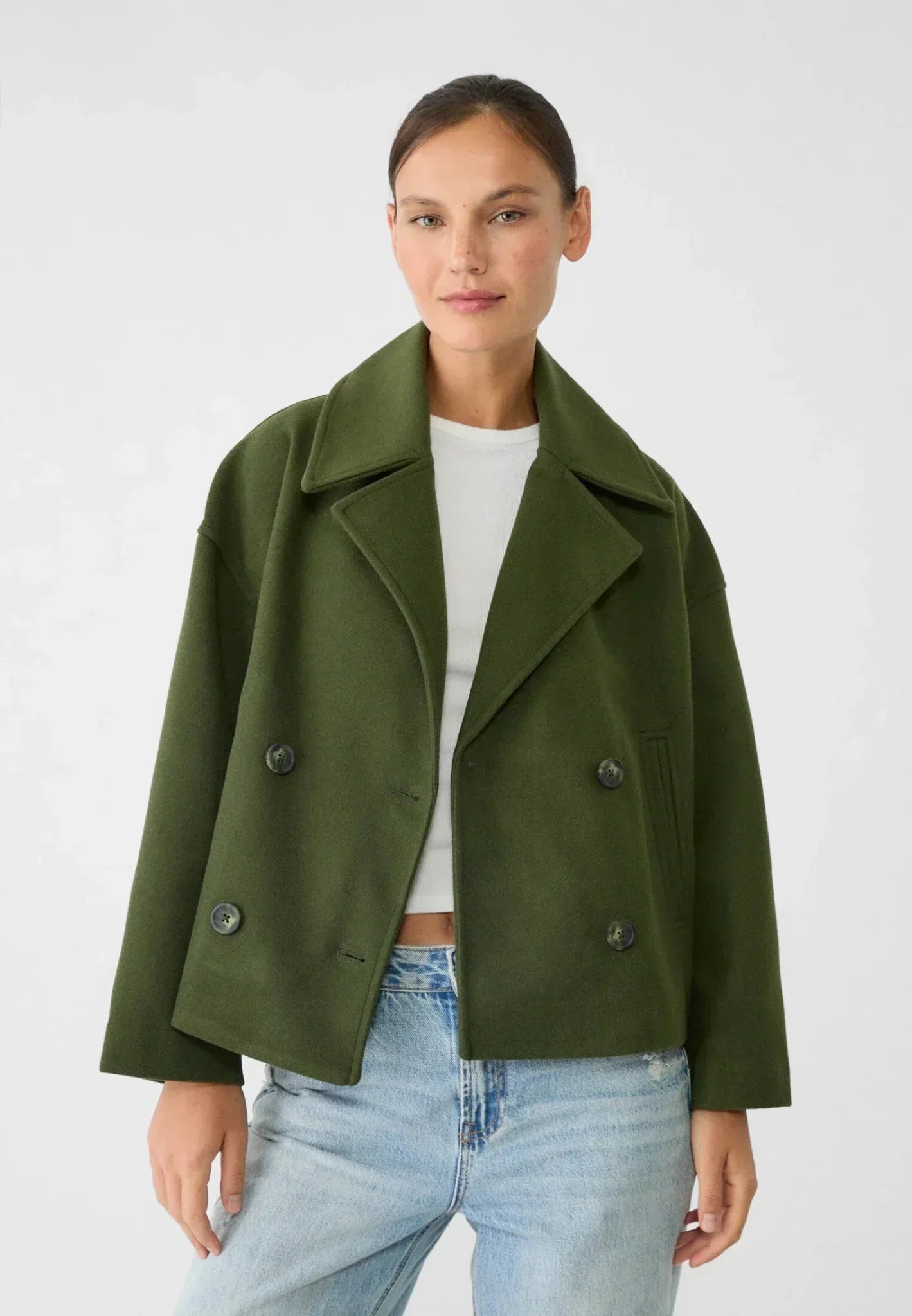 Women's Oversized Double-Breasted Short Jacket – Sutton James Sutton James