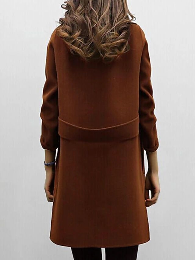Women’s Double-Breasted Coat – Structured Fit – Wool Blend – Wide Lapels – Knee Length Sutton James
